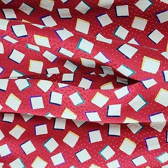 Mary Ann Restivo Womens Red and White Skirt. 100 % Silk ☆ - Picture 7 of 8